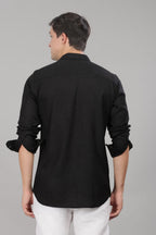 Black Milaan Linen Shirt
