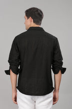 Black Monnaaco Cuban Collar Shirt